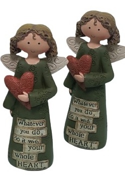 Polyresin Cute Angel ( Green Color)